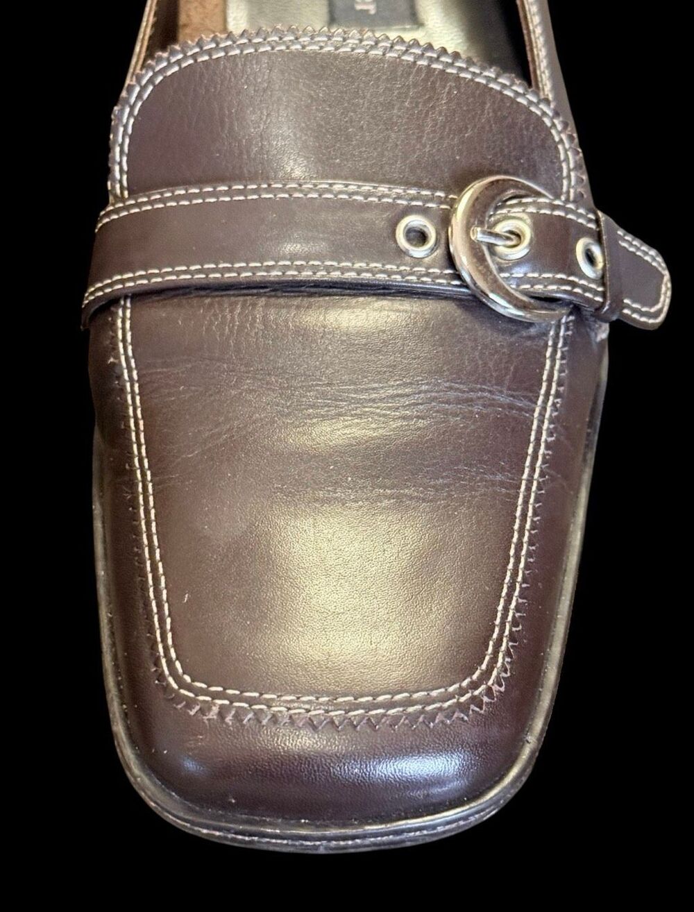Etienne Aigner Vintage “Jules" Square-Toe Leather Loafers Brown Sz. 9.5 - Picture 4 of 16